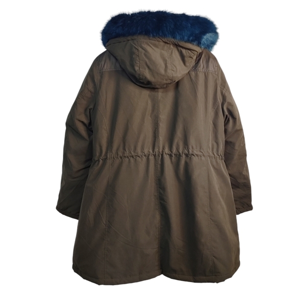 Lane Bryant Coat Women's Green Faux Fur Trimmed Parka Coat Size 18/20 - Picture 3 of 11